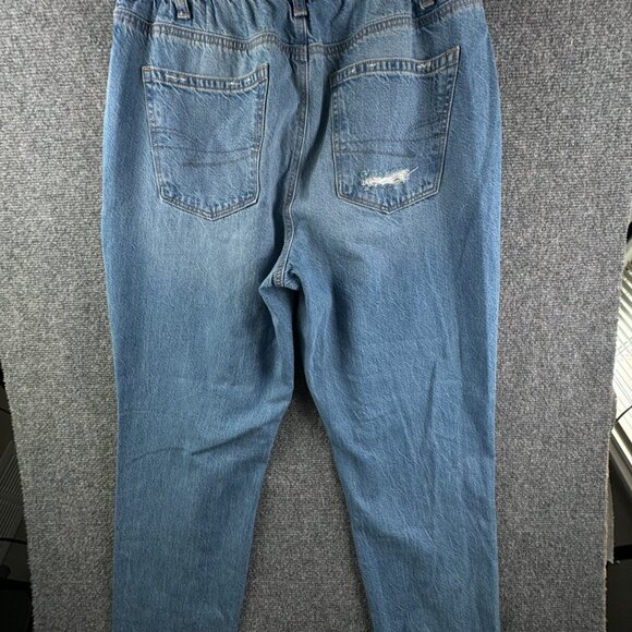 NWT American Eagle Women Jeans Blue Denim Pant Mom Highest Rise 12 31W Elastic - Picture 10 of 15